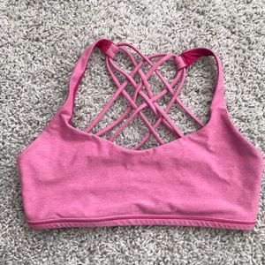 Hot Pink Heathered Lululemon Free to be Wild Bra
